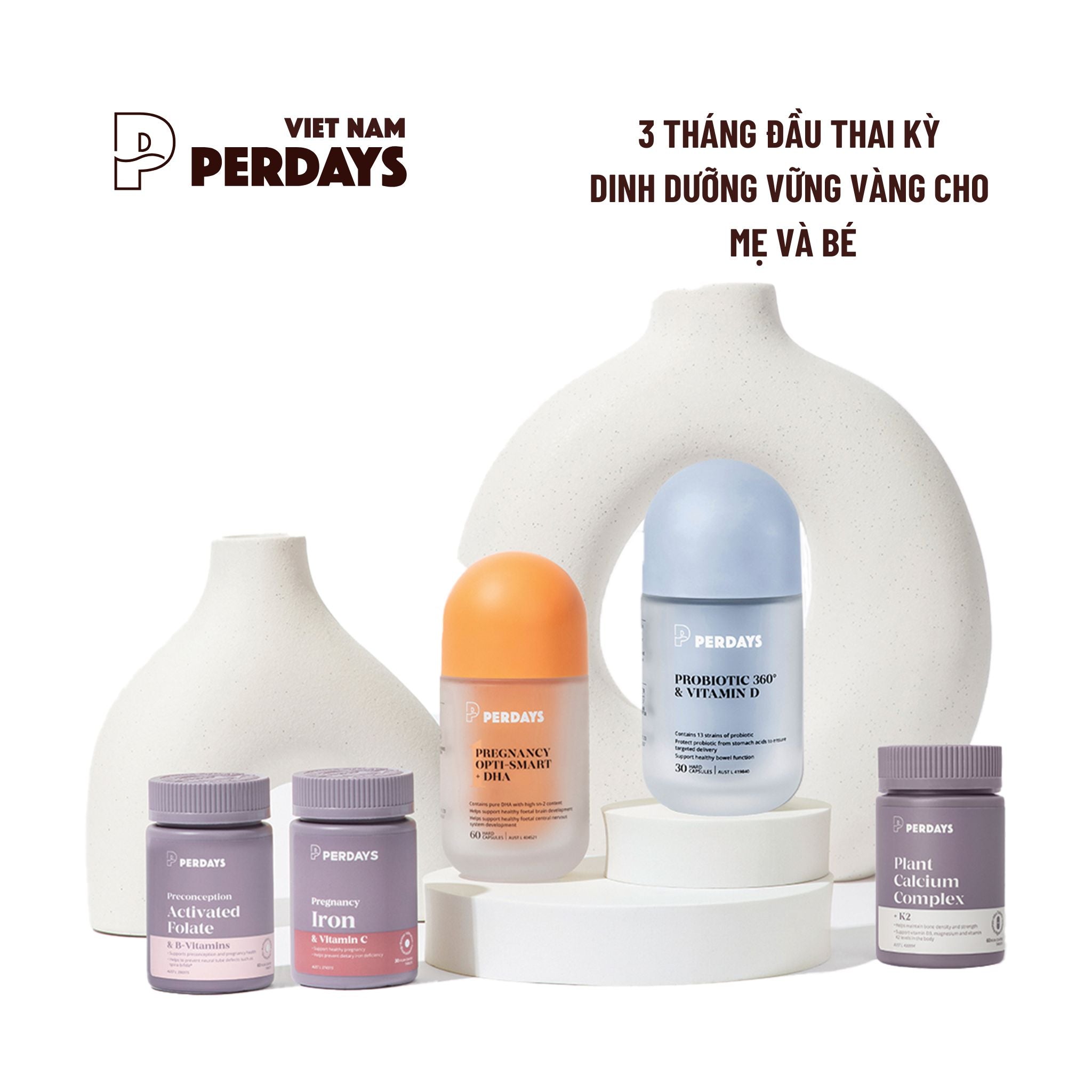 3 Tháng Đầu Thai Kỳ – Dinh Dưỡng Vững Vàng Cho Mẹ Và Bé - COMBO 5 LỌ
