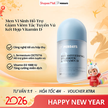 Viên uống bổ sung MVS Hỗ Trợ Giảm Tắc Tuyến Vú - PERDAYS Breastfeeding Probiotic & Vitamin D