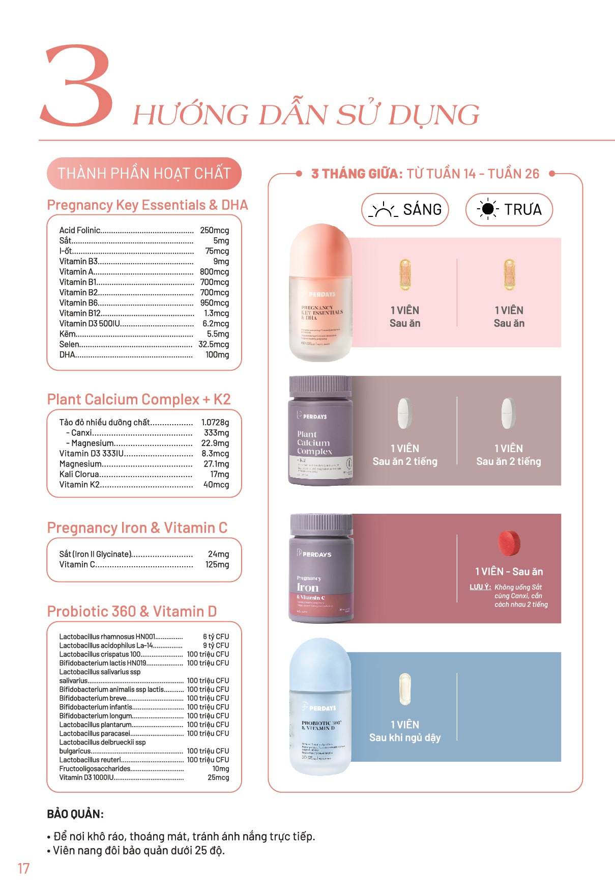 3 Tháng Giữa Thai Kỳ – Dinh Dưỡng Hoàn Hảo Cho Sự Phát Triển Của Bé Yêu - COMBO 4 LỌ