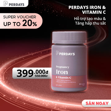 Sắt Hữu Cơ - Perdays Pregnancy Iron & Vitamin C - Hỗ Trợ Bổ Sung Sắt