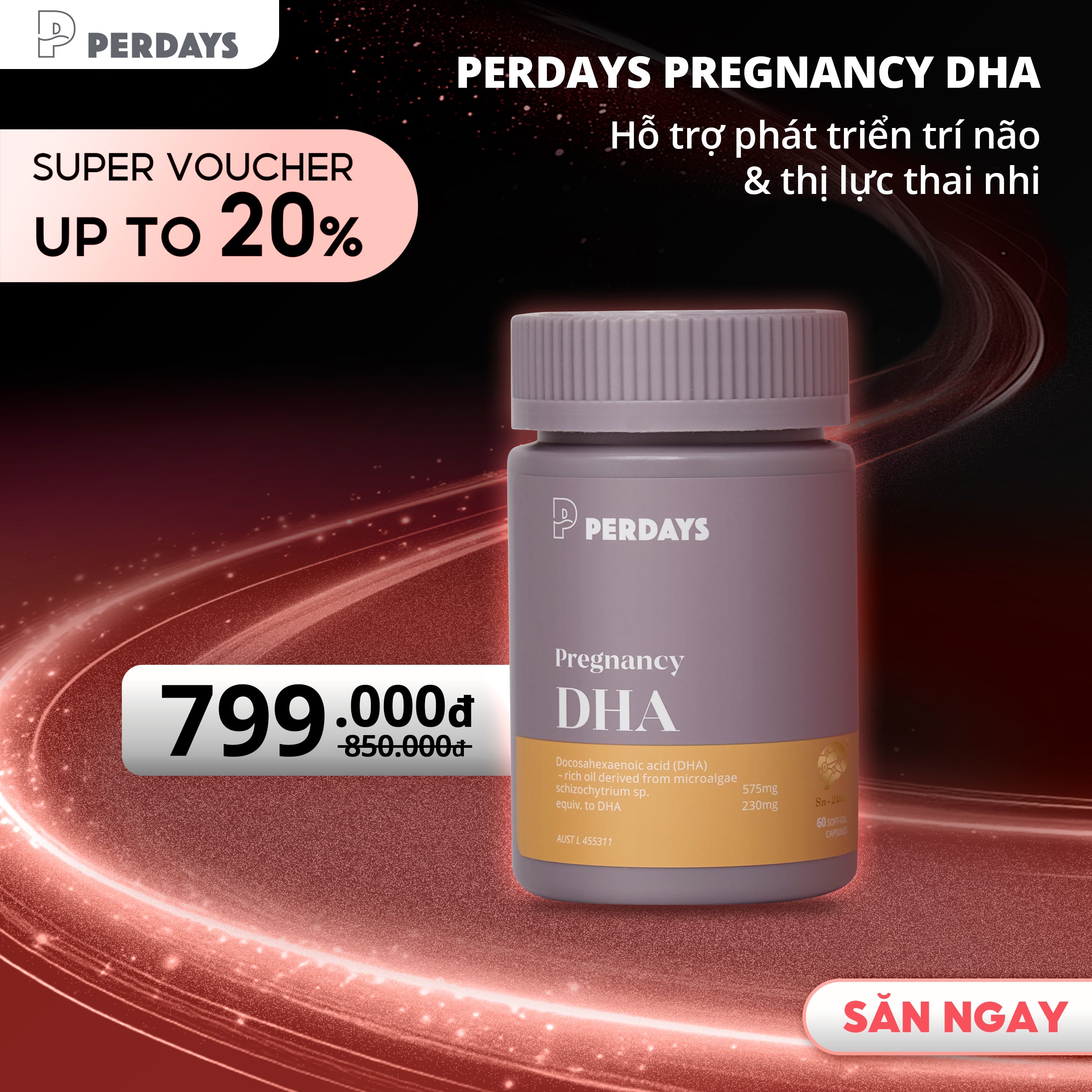 DHA bầu từ tảo biển - Sn2 DHA - PERDAYS Pregnancy DHA